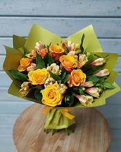 Букет цветов из:  Альстромерии и Розы в Семибратово