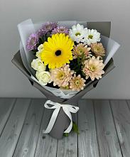 Букет цветов из:  Розы, Герберы и Хризантемы в Семибратово