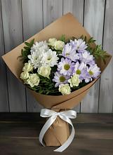 Букет цветов из:  Хризантемы и Розы в Семибратово