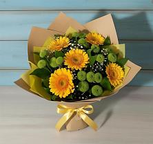 Букет цветов из:  Герберы и Хризантемы в Семибратово