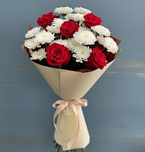 Букет цветов из:  Розы и Хризантемы в Семибратово