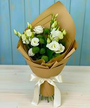 Букет цветов из:  Хризантемы и Лизиантусы #REPLACE_PRED# Семибратово