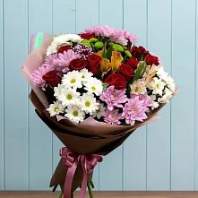 Букет цветов из:  Розы, Хризантемы и Альстромерии #REPLACE_PRED# Семибратово