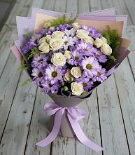 Букет цветов из:  Хризантемы и Розы в Семибратово